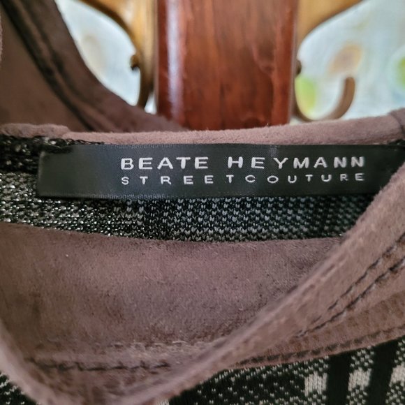 Beate Heymann Street Couture Faux Leather and Plaid Tunic US 6 - Picture 2 of 9